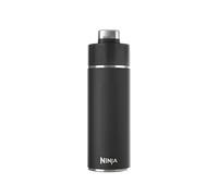 Ninja Thirsti botella de agua de acero inoxidable 530 ml, térmica con tapa antigoteo y triple aislamiento para bebidas con gas, calientes y frías, botella deportiva y de viaje, negro, DW1801EUUKBK