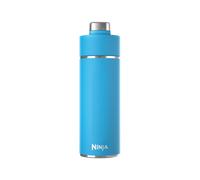 Ninja Thirsti botella de agua de acero inoxidable 700 ml, tapa antigoteo y triple aislamiento para bebidas con gas, calientes y frías, botella deportiva y de viaje, Azul tropical, DW2401EUUKSB