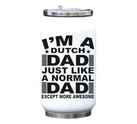 Botella térmica para bebidas con aislamiento al vacío «I'm A Dutch Dad Just Like A Normal Dad Except More Awesome», color blanco, talla única