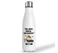 Botella Térmica Personalizada Mi Trabajo Mola Un Huevo | Regalo Original con Frases De Humor | Termo Acero Inoxidable Doble Capa 500 ml (Mi jefa)