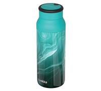 Botella térmica Quokka Echo Liquid Marble de acero inoxidable 690 ml con asa de silicona - Doble pared al vacío, 12 h caliente y 16 h fría, antigoteo, boca ancha, idea de regalo