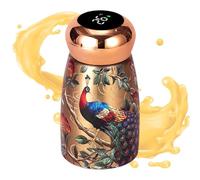 Botella térmica - Taza de café retro de acero inoxidable de 13 cm | Botella aislada con pantalla de temperatura y revestimiento de cerámica