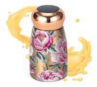Botella térmica - Taza de café retro de acero inoxidable de 13 cm | Botella aislada con pantalla de temperatura y revestimiento de cerámica