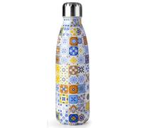 Botella termo 0,5L doble pared, aislamiento al vacío, acero inoxidable, ideal para mantener bebidas frías o calientes durante horas.