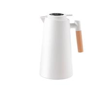 Botella termo de 1000ML for tetera con calentador agua, jarra, frasco vacío, mango madera(Smart White)