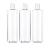 Botella Transparente de plastico Pet 500 ml con tapón de Disco Blanco rellenable para Gel, champú, colonias, lociones, Gel hidroalcoholico (3)