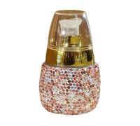 Botella vacía dispensadora de loción portátil de 30 ml con diamantes de imitación, contenedor vacío de vidrio brillante de lujo, diseño de bomba de presión para una fácil dispensación, ideal para