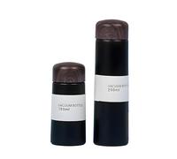 Botellas aisladas de 250 ml, mini taza de termo de acero inoxidable de grano de madera, portátil, de bolsillo, mini taza de café con fugas de té para el hogar, viajes al aire libre (azul)