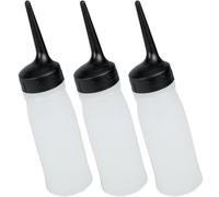Botellas Aplicadoras para Teñir el Cabello 120ml Pp, 3 Piezas | Boquilla Delgada y Escala Graduada, Plástico Transparente, para Aceites y Soluciones en Spa o Lavabo