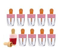 Botellas Brillo Labios, 10 Piezas Envases Vacíos Brillo Labios, Tubos Brillo Labios Rellenables, Botellas Dispensadoras Cosméticos, para Bricolaje de Labios, Bálsamo Labial, Cosmético, Rosa