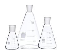 Botellas con escala, Calibre estándar Junta de vidrio esmerilado Laboratorio Frasco triangular Vaso medidor Equipo de laboratorio(100ml Caliber 24mm)