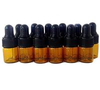 Botellas de aceite esencial de cristal de ámbar recargables de 3 ml con gotas de vidrio teñidas de maquillaje, recipiente de muestra para aceite esencial de aromaterapia, pack de 12