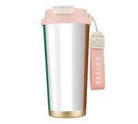 Botellas de agua aisladas con bandera irlandesa de acero inoxidable para mujeres y hombres con tapa de popote, a prueba de fugas, color rosa