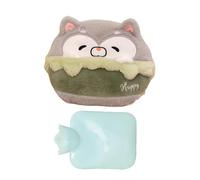 Botellas de agua caliente, almohadilla térmica para niños, almohadilla térmica para botella de agua de felpa de dibujos animados, manguito portátil a prueba de fugas, calefacción para manos y pies par