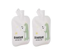 Botellas de Agua Caliente, Botella de Agua Caliente con Tapa Multifunción Portátil Fácil de Usar para Manos Vientre(Pequeño dinosaurio blanco)