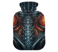 Botellas de agua caliente con cubierta suave calentador de pies con cubierta suave gigante ojos de dragón malvado bolsa de agua caliente para cuello, hombros y calambres menstruales, pequeña