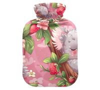 Botellas de agua caliente con cubierta suave, calentador de pies, regalo de invierno, lindo koala rojo fresa, botellas de calor para calambres menstruales, alivio del dolor, tamaño mediano