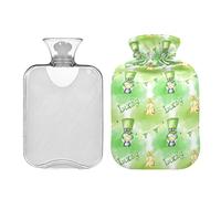 Botellas de agua caliente con diseño de gnomos de San Patricio dibujados a mano, 2 L, almohadilla térmica de agua, alivio de dolores de cabeza, dolor de espalda, calambres menstruales