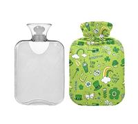 Botellas de agua caliente con patrón de cupcakes de San Patricio, almohadilla térmica de agua de 2 litros, alivio de dolores de cabeza, dolor de espalda, calambres menstruales