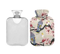 Botellas de agua caliente de 2 litros con cera en rama de cerezo, almohadilla térmica para aliviar dolores de cabeza, dolor de espalda, calambres menstruales