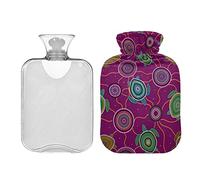 Botellas de agua caliente de 2 litros de agua caliente con mandala, aborígenes australianos, bohemias, con almohadilla térmica para aliviar dolores de cabeza, dolor de espalda, calambres menstruales