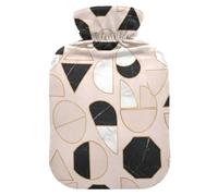 Botellas de agua caliente de formas geométricas con cubierta suave, botellas de calor de agua caliente para calambres menstruales, alivio del dolor, tamaño pequeño