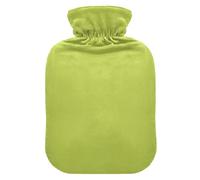 Botellas de agua caliente verde aguacate con cubierta suave, calentador de pies y manos, bolsa de agua caliente para aliviar el dolor, 1 litro