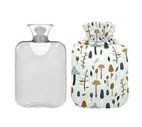 Botellas de agua caliente verde con patrón de selva, 2 L, almohadilla térmica de agua, alivio de dolores de cabeza, dolor de espalda, calambres menstruales