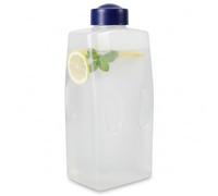Botellas de agua de 2 L, botella de agua de 2 L, botellas de jugo transparentes reutilizables para nevera, botella grande a prueba de fugas para té helado, infusión fría y bebidas familiares