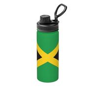Botellas de agua de acero inoxidable con estampado de bandera de Jamaica, 18 onzas, hervidor deportivo aislado para ciclismo, gimnasio, al aire libre, para hombres y mujeres