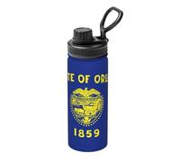 Botellas de agua de acero inoxidable con estampado de la bandera del estado de Oregon, 18 onzas, hervidor deportivo aislado para ciclismo, gimnasio, al aire libre, para hombres y mujeres