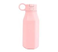 Botellas de agua de silicona para niños, fácil de apretar con popote y tapa abatible, para escuela, viajes, deportes, a prueba de fugas, aptas para lavavajillas, silicona de grado alimenticio, sin BPA