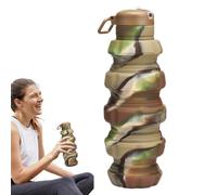 Botellas de agua deportivas portátiles plegables | Taza plegable ligera y reutilizable de 500 ml para senderismo, camping, fitness, montañismo, gimnasio, picnic
