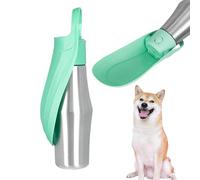 Botellas de agua para perros para caminar, dispensador de cuenco de agua a prueba de fugas para mascotas, contenedor dispensador de acero inoxidable de 750 ml a prueba de fugas para perros, gatos