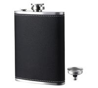 Botellas de alcohol para licor, petaca de acero inoxidable, 227 ml, botella de alcohol con embudo - Botella portátil de licor brillante a prueba de fugas para whisky