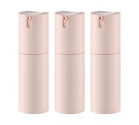 Botellas de bomba sin aire de viaje: dispensador de loción para tamaño pequeño, recipientes vacíos de champú, mini tarro de vacío para crema, plástico rosa de 1 onza