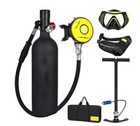 Botellas de buceocon Máscara de buceo Mini Cilindro de oxígeno de Buceo, Kit de Equipos de Tanque de Buceo portátil de 1L con 15-20 Minutos de respiración subacuática, Equipo de respirador de Buceo