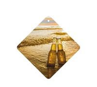 Botellas de cerveza, playa, puesta de sol, tiempo, impresión, moda, coche, ambientador, tarjetas, 10 unidades, hojas perfumadas para colgar