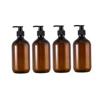 Botellas de champú jabón dispensador de bomba recargable botella de plástico dispensador de bomba vacía para lociones de lavado de baño gel de ducha acondicionador de champú, 500 ml 4pcs