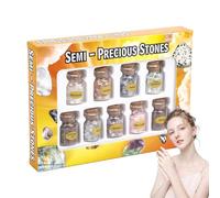 Botellas de diferentes piedras preciosas, botellas de piedras preciosas y es,Botella de deseos diferentes, botella de piedras preciosas de curativo - Juego de piedras naturales caídas para decoración