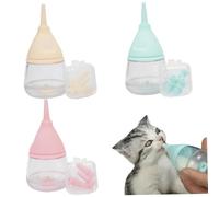Botellas de gatitos para enfermería, botellas de alimentación de gatitos 3pcs con reemplazo de pezones, botella de alimentador de cachorros anti-auge para perros de gato recién nacido
