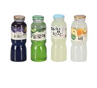 Botellas de Jugo en Miniatura, decoración de Cocina para casa de muñecas a Escala 1:12, Juego de 4 Uds de Resina Colorida para Accesorios de Barra de Cocina en casa de muñecas en