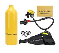 Botellas de Oxgeno de Buceo Porttiles de 1L, Kit de Dispositivos de Respiracin de Calibre Relleno de Aceite de Bomba de Alta Presin para Buceo Submarino (botella de oxigeno negra) (botella de