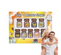 Botellas de piedras preciosas y es, diferentes es y piedras curativas - Botella de piedras preciosas de curativas con diferentes deseos | Juego de piedras de chip, decoración del hogar natural caída p