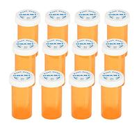 Botellas de plástico para medicamentos con tapas resistentes a los niños, empuja hacia abajo y gira, frasco de medicamentos, organizador dispensador de pastillas (12 unidades, 8 dram)