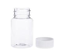 Botellas de plástico para píldoras, 10 unidades, 50 ml, botella química, transparente, impermeable, botella de plástico para píldoras químicas, líquidos, crema, píldoras, contenedor