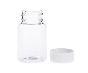 Botellas de plástico para píldoras, 10 unidades, 50 ml, botella química, transparente, impermeable, botella de plástico para píldoras químicas, líquidos, crema, píldoras, contenedor