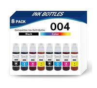 Botellas de tinta de color de repuesto compatibles con el modelo 004 para impresoras Epson L1118 L1119 L1218 L1258 L1259 L3106 L3108 L3109 L3115 L3116 Alto rendimiento de impre(Size:2Set,Color:4Color)