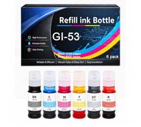 Botellas de Tinta GI-53 compatibles con Canon GI-53 GI53 GI 53 de Alto Rendimiento, Funcionan con impresoras PIXMA G550 G650
