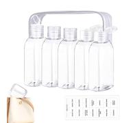 Botellas de viaje - 100 ml a prueba de fugas | Juego de boWellas de vHiaje - BoteRllas de viaEje a prueTba de fugHas - Paquete de 6 recipientes recargables para champú y loción, diseño de tra